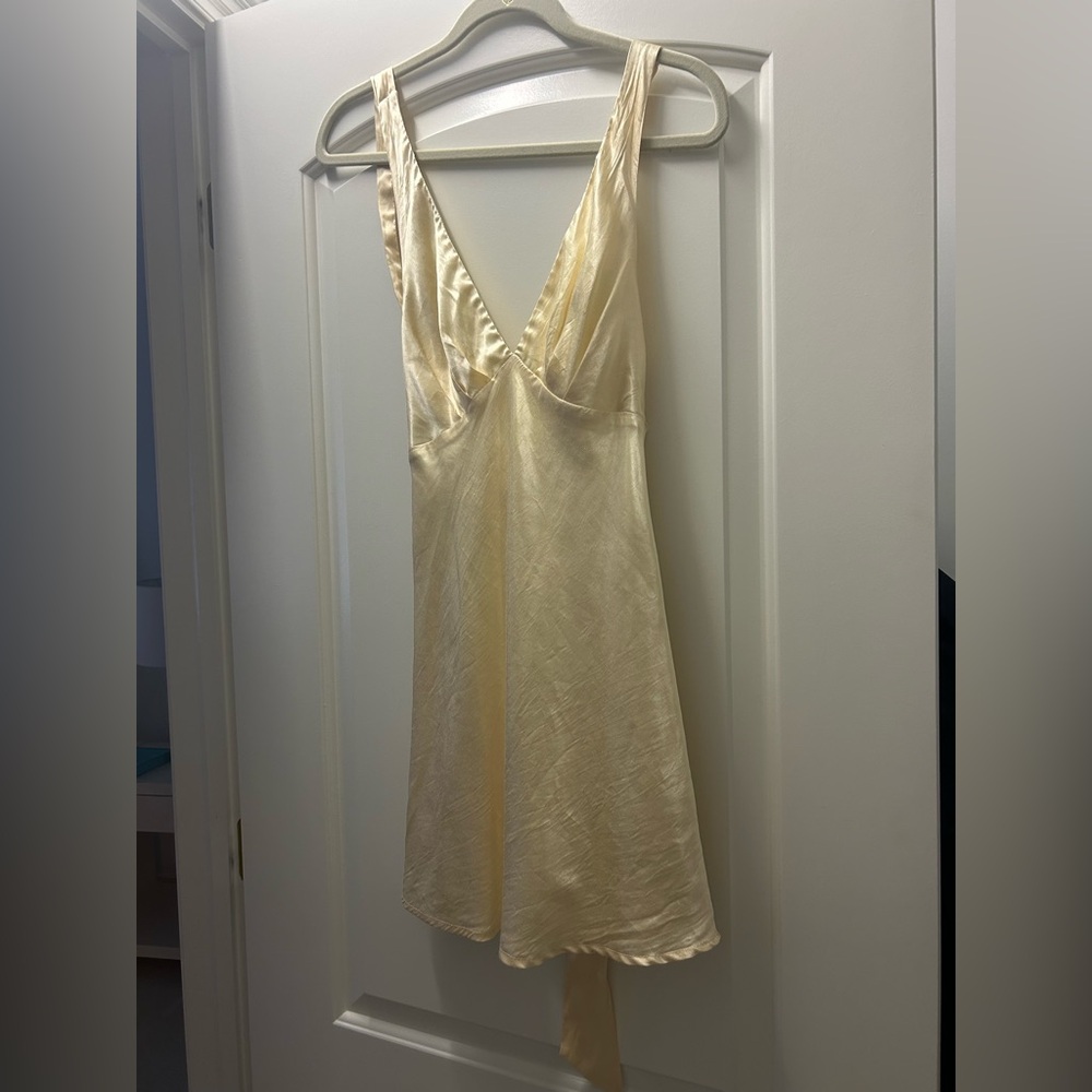 Hello Molly Yellow Satin Dress